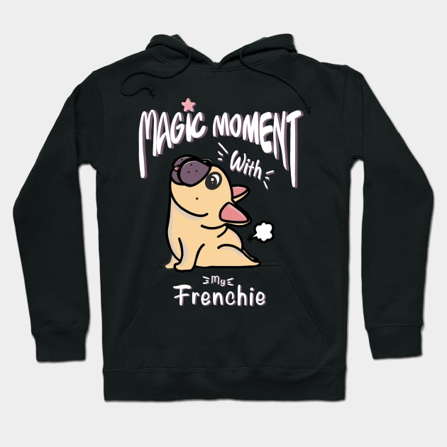 French bulldog yoga pose and fart magic moment Hoodie by Collagedream